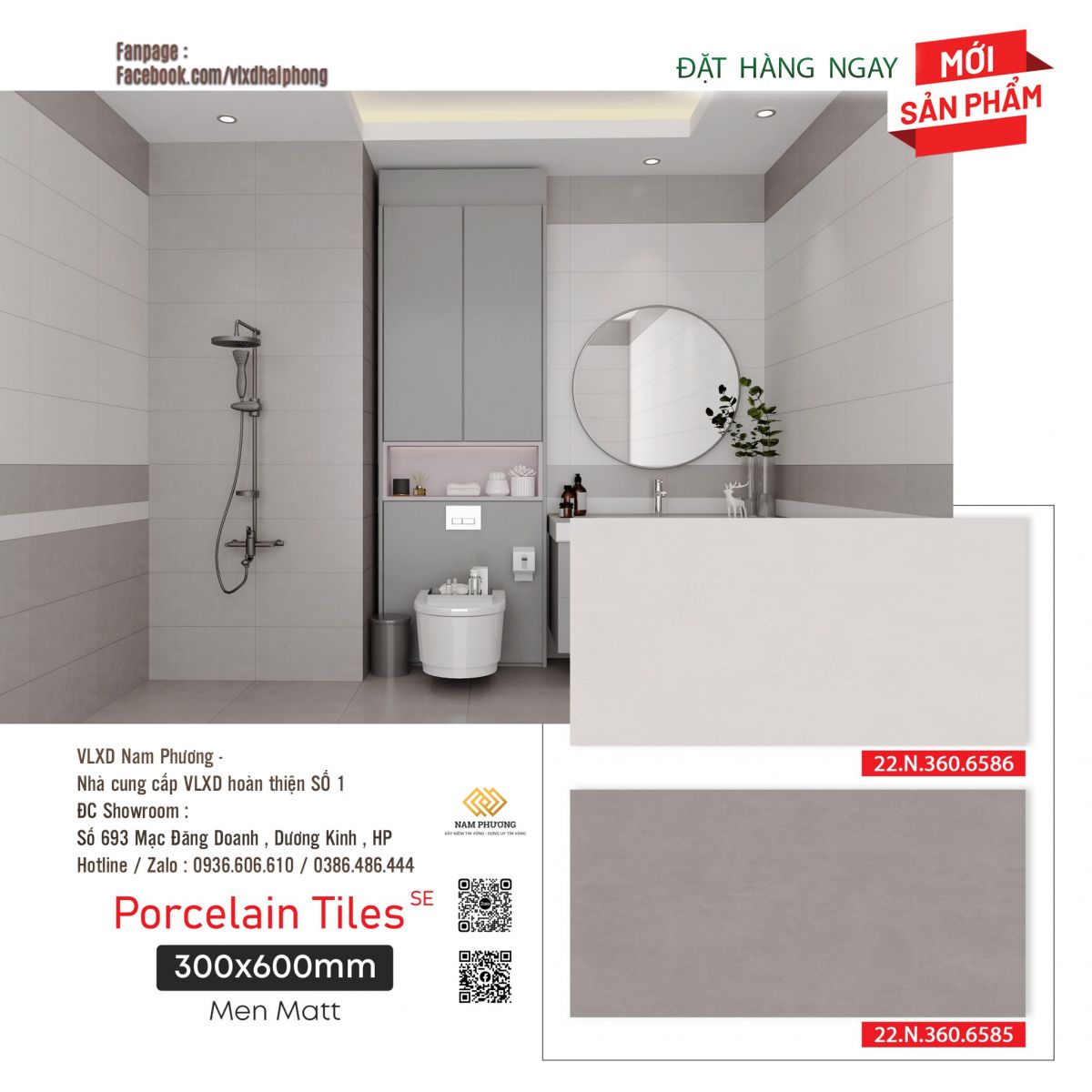 BỘ SƯU TẬP MỚI – GẠCH ỐP TƯỜNG 300X600MM CODE 22N.360.6585/6586 