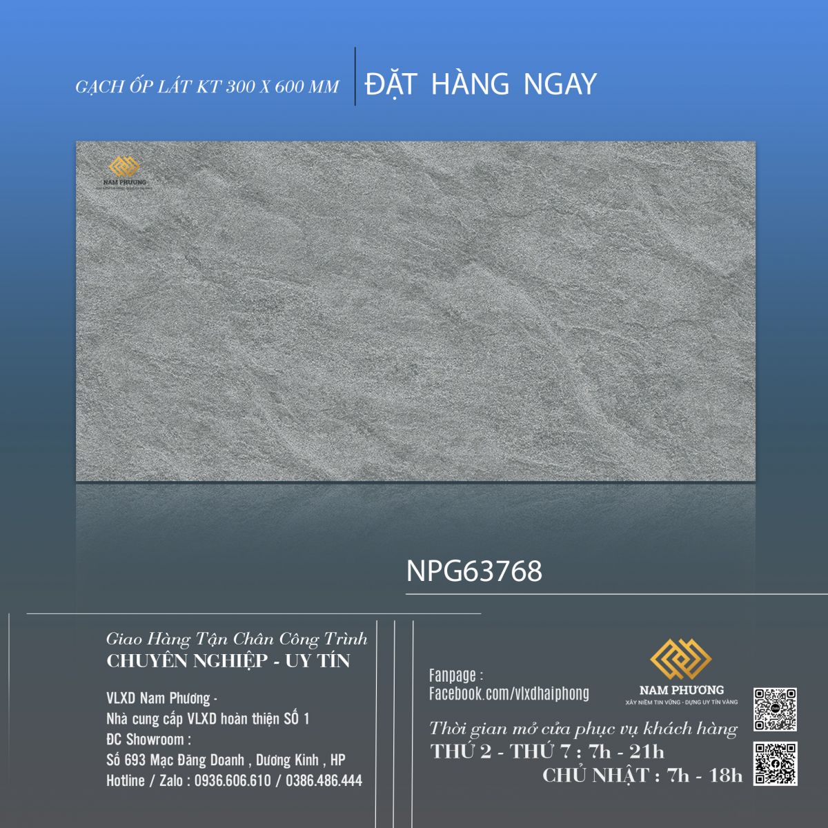 Gạch ốp lát kích thước 300 x 600 mm CODE NPG63768 