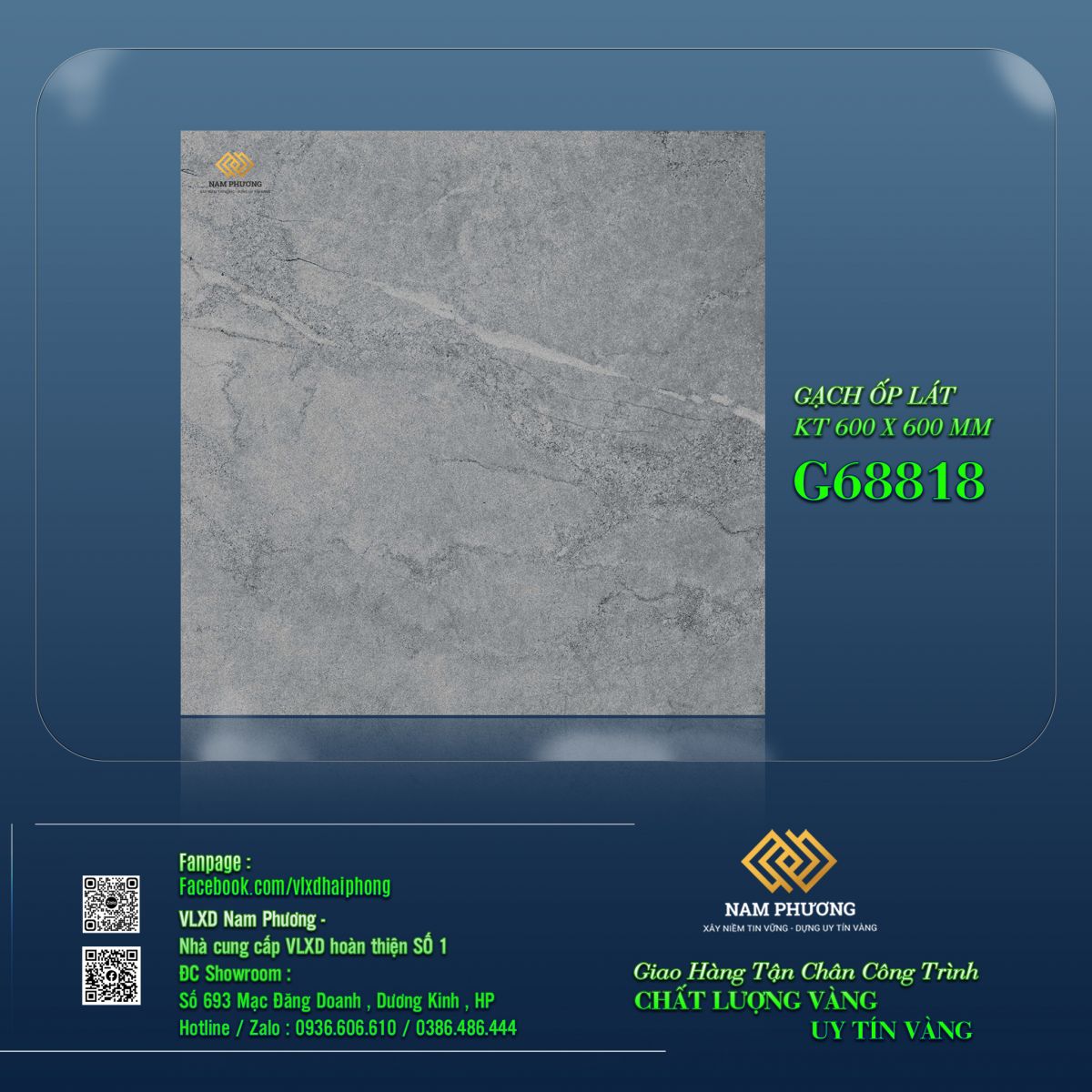 Gạch ốp lát NATURE Series kích thước 600 x 600 mm Code NPG68818