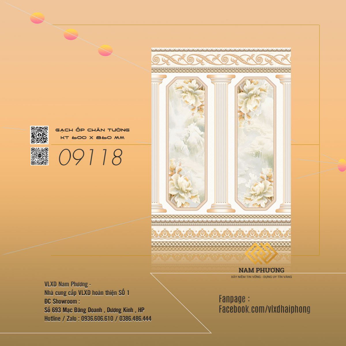 GẠCH ỐP CHÂN TƯỜNG KÍCH THƯỚC 600 x 860 mm  Code 05.600860.09118
