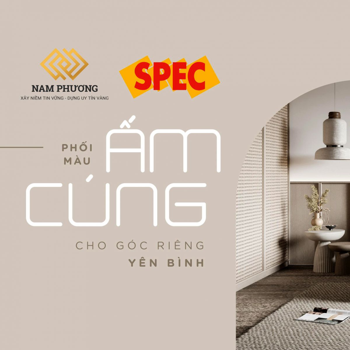 PHỐI MÀU ẤM CÚNG CHO GÓC RIÊNG YÊN BÌNH 