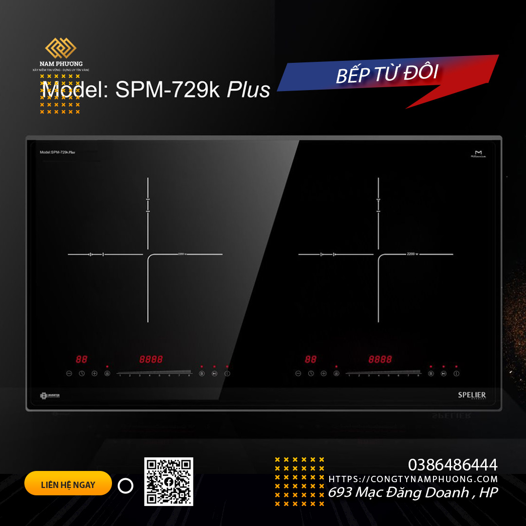 BẾP TỪ ĐÔI SPM – 729K PLUS