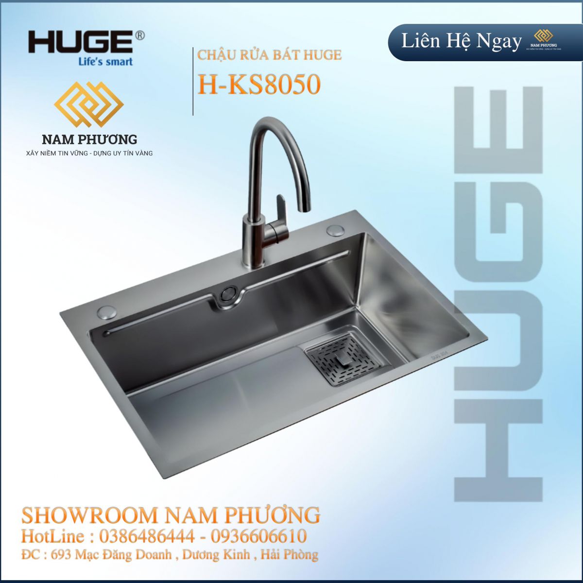 CHẬU RỬA BÁT HUGE H-KS8050