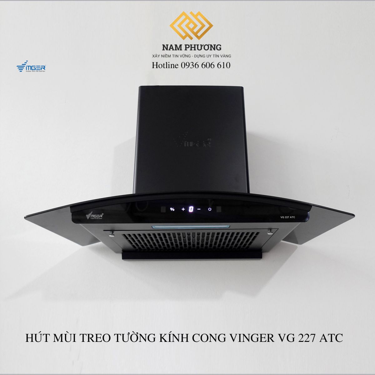 HÚT MÙI TREO TƯỜNG KÍNH CONG VINGER VG 227 ATC