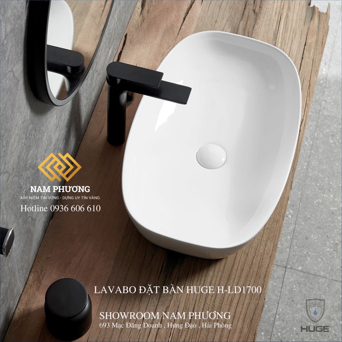 LAVABO ĐẶT BÀN HUGE H-LD1700