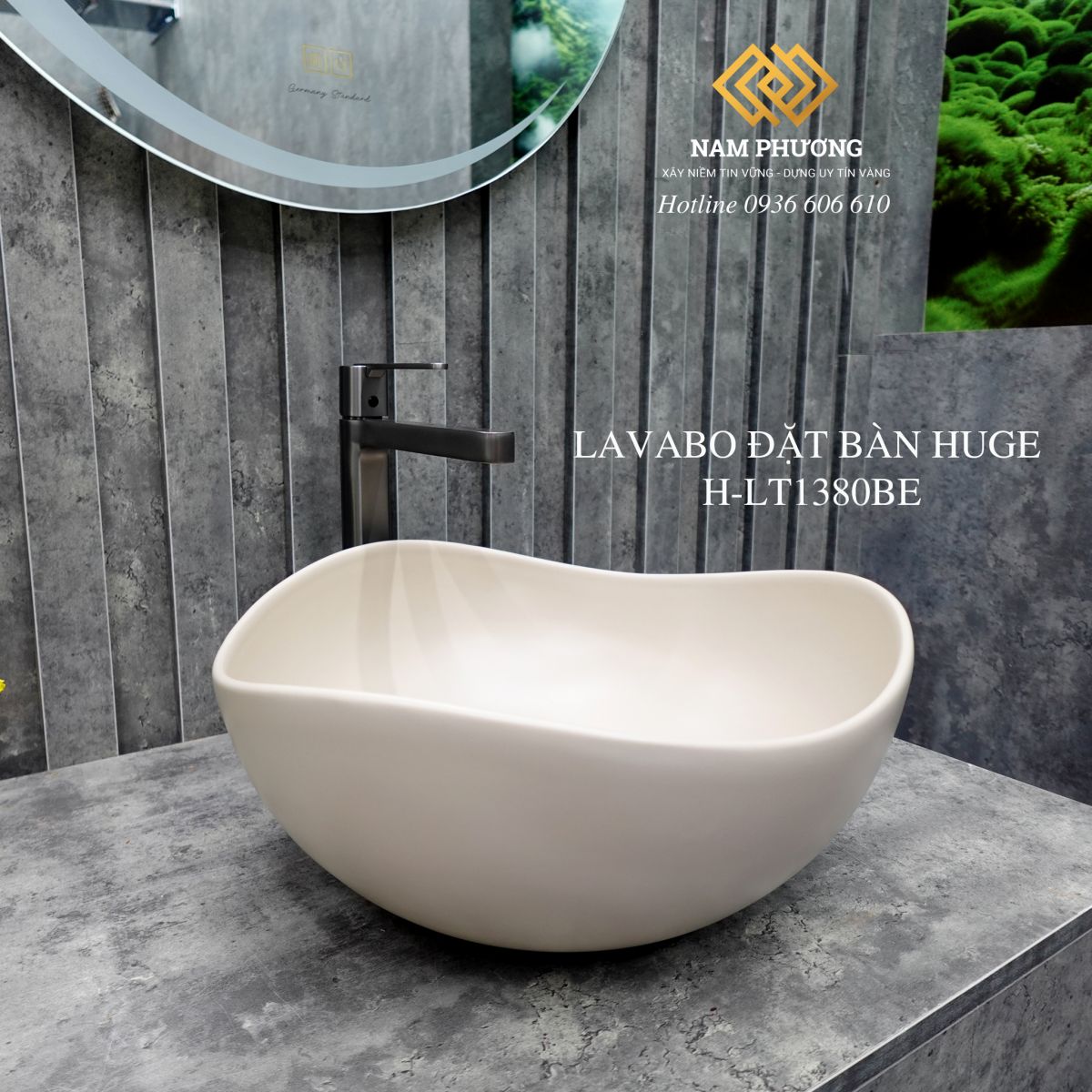 LAVABO ĐẶT BÀN HUGE H-LT1380BE