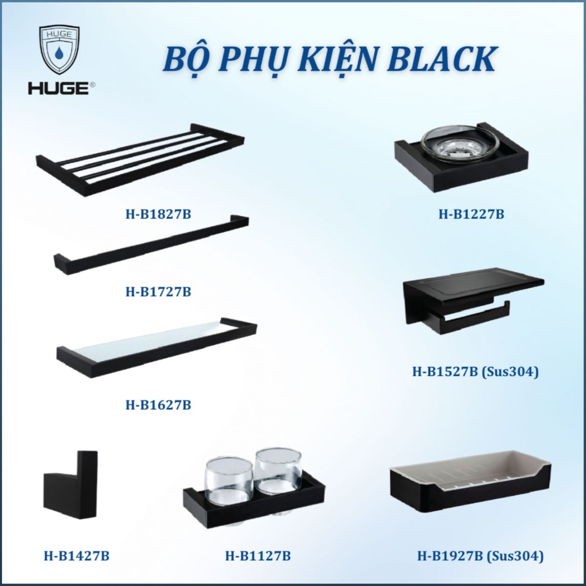BỘ PHỤ KIỆN BLACK ĐỒNG VÀ SUS304