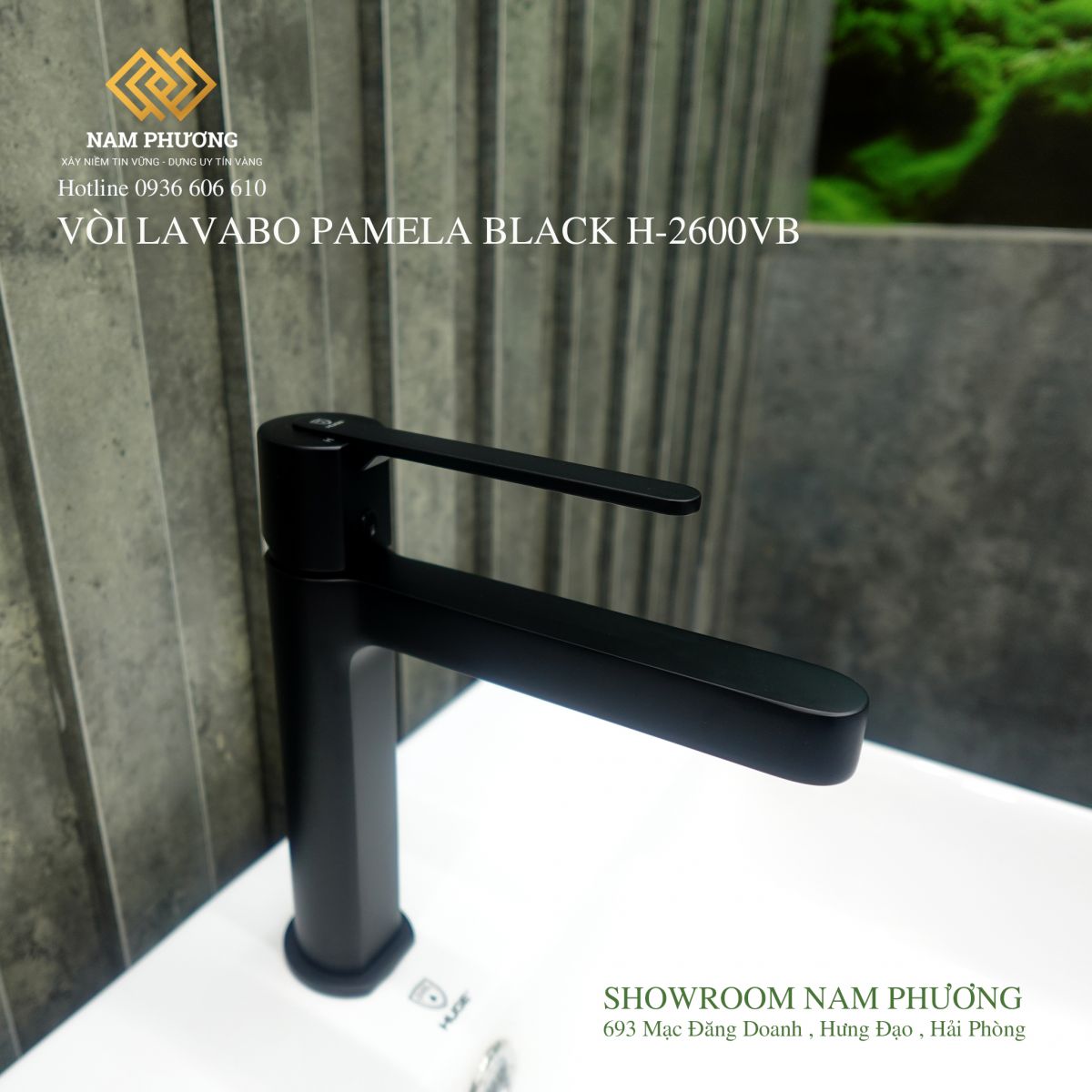 VÒI LAVABO PAMELA BLACK H-2600VB