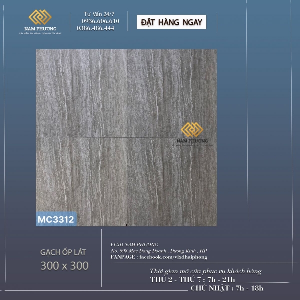 Gạch lát nền kích thước 300 x 300 mm Code MC3312