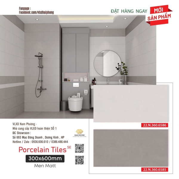 BỘ SƯU TẬP MỚI – GẠCH ỐP TƯỜNG 300X600MM CODE 22N.360.6585/6586 