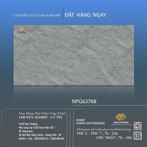 Gạch ốp lát kích thước 300 x 600 mm CODE NPG63768 