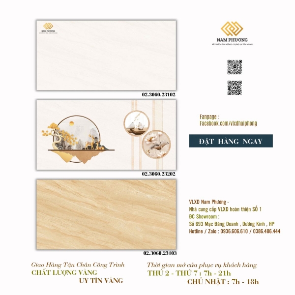 Gạch ốp tường kích thước 300x600 mm Code 23102-23202-23103