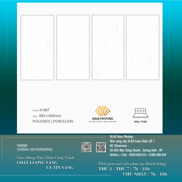Bộ gạch ốp tường kích thước 400*800 mm MS 41007 - 41009