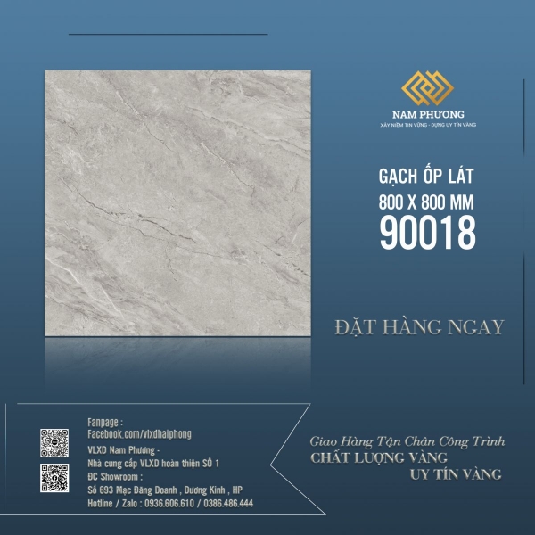 GẠCH ỐP LÁT PORCELAIN KÍCH THƯỚC  800 X 800 MM CODE 90018 