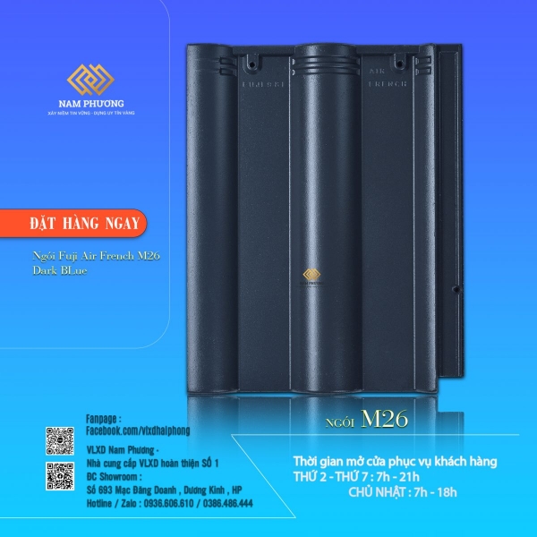 Ngói Fuji Air French M26 - Dark BLue