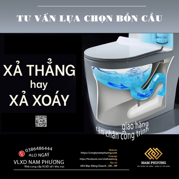 TƯ VẤN NÊN CHỌN BỒN CẦU XẢ THẲNG HAY XẢ XOÁY 